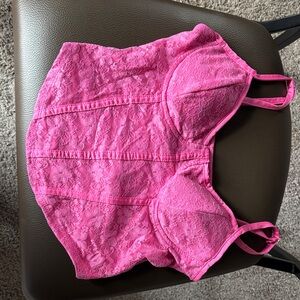 No boundaries pink corset top padded